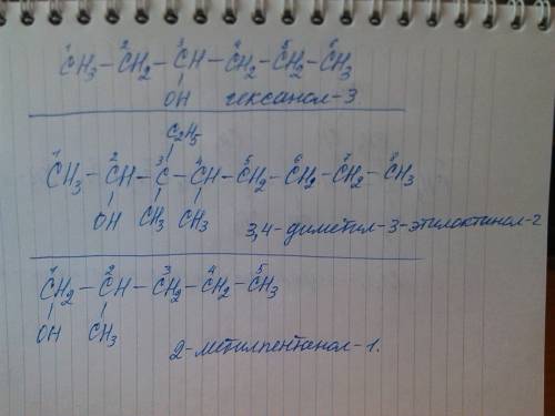 Составить формулу веществ: гексанол-3 2-метилпентанол-1 50 .