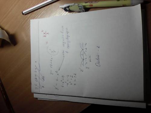 Найдите точку миннимума функции у=19+4х-х^3/3