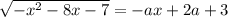 \sqrt{-x^2-8x-7}=-ax+2a+3