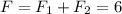 F=F_{1}+F_{2}=6