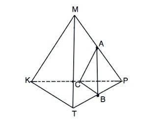 Дан тетраэдр mkpt. точка а - середина ребра mp точка в середина ребра pt. постройте сечение тетраэдр