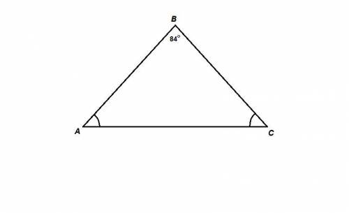 Угол при вершине равнобедренного треугольника равен 84 градуса. найдите углы при основании этого тре