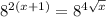 8^{2(x+1)}=8^{4 \sqrt{x} }