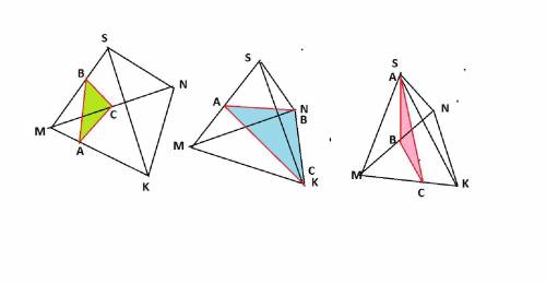 Решить плоскость, проходящая через точки a,b,c разбивает тетраэдр на 2 многогранника. сколько вершин