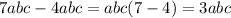 7abc-4abc=abc(7-4)=3abc