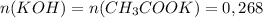 n(KOH)=n(CH_3COOK)=0,268