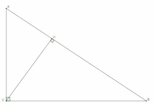 Найдите неизвестные стороны и площадь прямоугольного треугольника abc (угол с-прямой , ch высота),ес