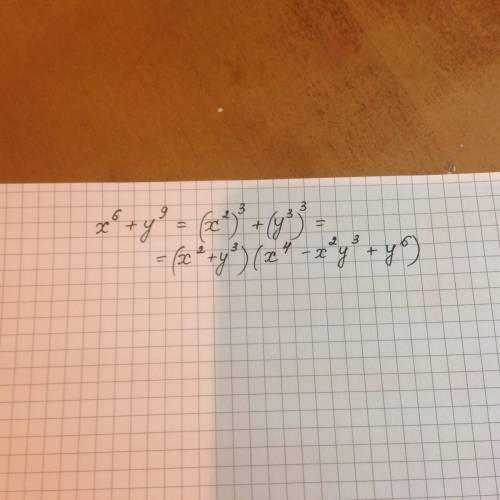 Представьте в виде произведения x^6 + y^9