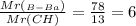 \frac{Mr(_{B-Ba})}{Mr(CH)} = \frac{78}{13} =6