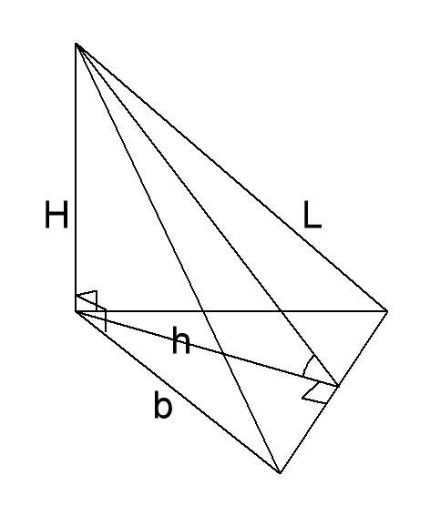 Дано пирамиду,в основании которой лежит равносторонний треугольник,две смежные боковые грани перпенд