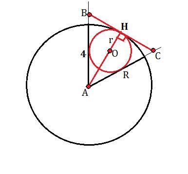 Круговой сектор ограничен радиусами, равными 4 см, и дугой в 60°. найдите площадь круга, вписанного
