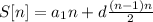 S[n] = a_1n + d\frac{(n - 1)n}{2}