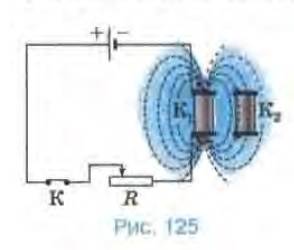Как создать кратковременный индукционный ток в катушке к2 изображенной на рисунке 125