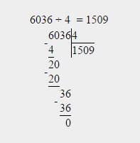 Вычисли деления в столбик 27981/3. 15825/4. 6036/4
