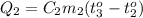Q_2=C_2m_2(t_3^o-t_2^o)