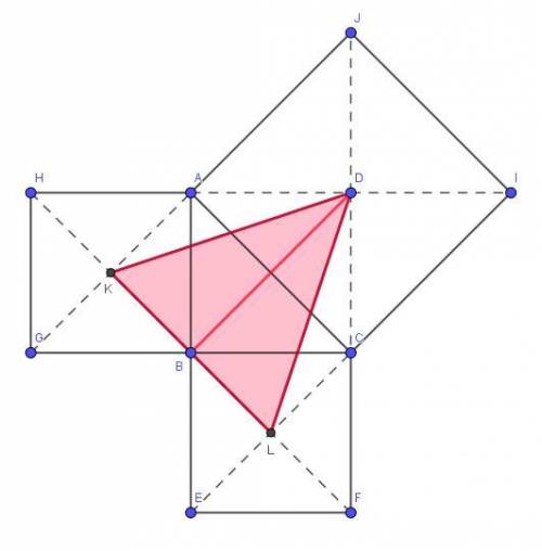 На сторонах равнобедренного прямоугольного треугольника с гипотенузой с вне этого треугольника постр