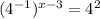 (4^{-1})^{x-3}=4^2