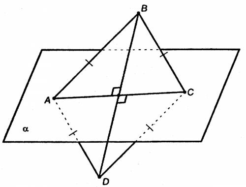 Диагональ квадрата перпендикулярна к некоторой плоскости. как расположена другая диагональ квадрата