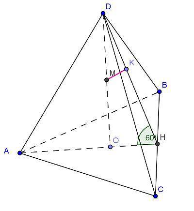 1. апофема правильной треугольной пирамиды равна 4см, а двугранный угол при основании равен 60 граду