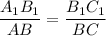 \dfrac{A_1B_1}{AB} =\dfrac{B_1C_1}{BC}