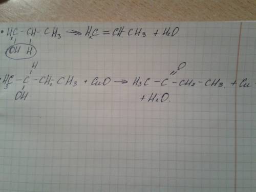 Напишите уравнение реакций окисления и дегидротации бутанола-2 . продукты реакций назовите .