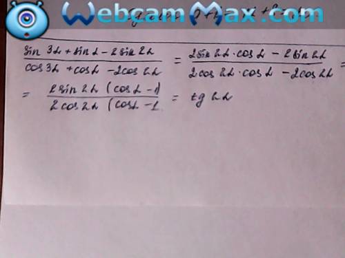 :sin3a + sina - 2sin2a / cos3a + cosa - 2cos2a