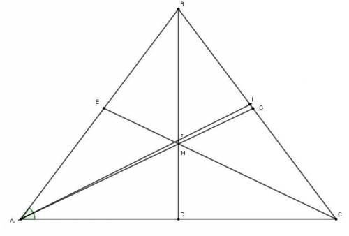 точка пересечения медиан равнобедренного треугольника удаленная от основания на 5 см, а биссектриса
