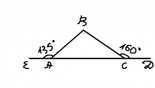 Определите является ли треугольник abc тупоугольным,если два его внешних угла равны 135 градусов и 1