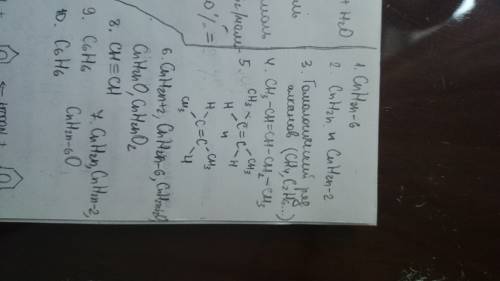 Часть а 1. формула арена 2. формулы непредельных углеводородов 3. формулы веществ, состав которых со