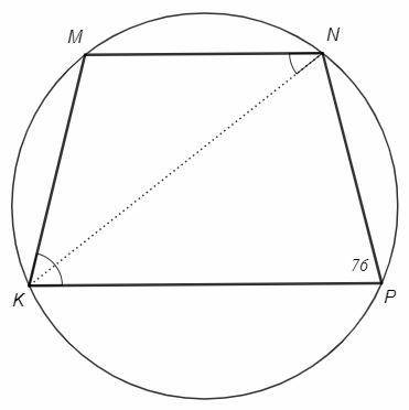 вершины трапеции kmnp (mn || kp) лежат на окружности. диагональ kn – биссектриса угла мкр. один из у