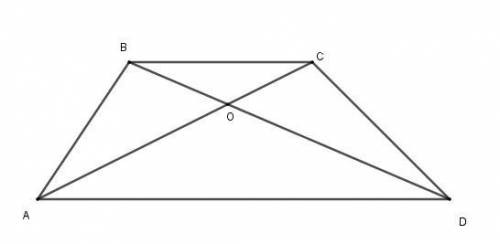 Диагонали трапеции abcd (bc║ad) пересекаются в точке о, ao=15см, ос=5см, вс=8см. найдите среднюю лин