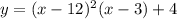 y=(x-12)^2(x-3)+4