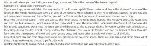 Перевод текста spotlight on russia visits the moscow zoo.