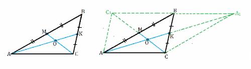 Длина основания треугольника равна 14, а медианы, прjведённые к боковым сторонам, равны 3√7 и 6√7. н