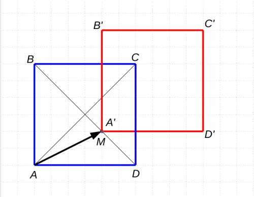 Начертите квадрат abcd и отметьте на диагонали точку m,не с точкой пересечения диагоналей. постройте