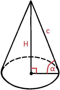 Гипотенуза прямоугольного треугольника равна с,а один из острых углов равен a.найдите объем конуса,о