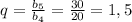 q= \frac{ b_{5} }{ b_{4} } = \frac{30}{20}=1,5