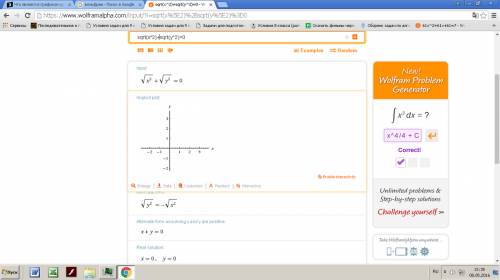 Что является графиком уравнения а) |х|+|у|=0 б) |х|-|у|=0