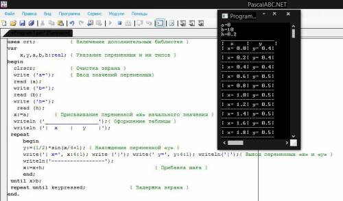 Составить для вычисления функции f(x) на отрезке [a,b] с шагом h. f(x)=1/2sinx/4+1. соствить