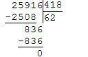 2820: 235= 7222: 314= 14484: 426= 25916: 418= решить примеры в столбик