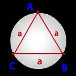 Построй круг радиусом 2 см. в нём построй треугольник, две стороны которого-радиусы, образующие прям