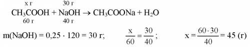 Вычислите массу и количество ацетата натрия, получившегося в результате взаимодействия уксусной кисл