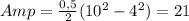 Amp=\frac{0,5}2(10^2-4^2)=21