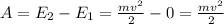 A=E_2-E_1=\frac{mv^2}2-0=\frac{mv^2}2