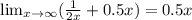 \lim_{x \to \infty} ( \frac{1}{2x} +0.5x)=0.5x