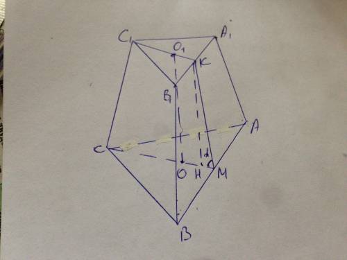 Стороны основания правильной треугольной усеченной пирамиды равны 33 см и 11 см. найдите высоту пира