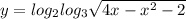 y=log_2log_3 \sqrt{4x- x^2-2 }