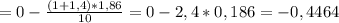 =0-\frac{(1+1,4)*1,86}{10}=0-2,4*0,186=-0,4464