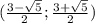 (\frac{3-\sqrt{5}}{2};\frac{3+\sqrt{5}}{2})