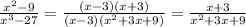 \frac{x^2-9}{x^3-27}= \frac{(x-3)(x+3)}{(x-3)(x^2+3x+9)}= \frac{x+3}{x^2+3x+9}